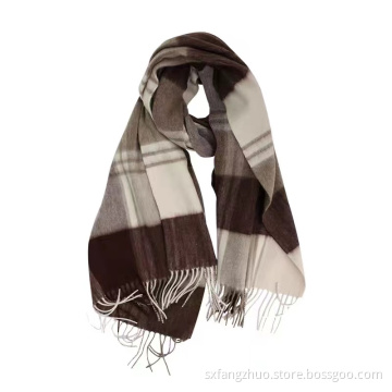 2021hot seller soft and warm shawls plaid custom logo scarf